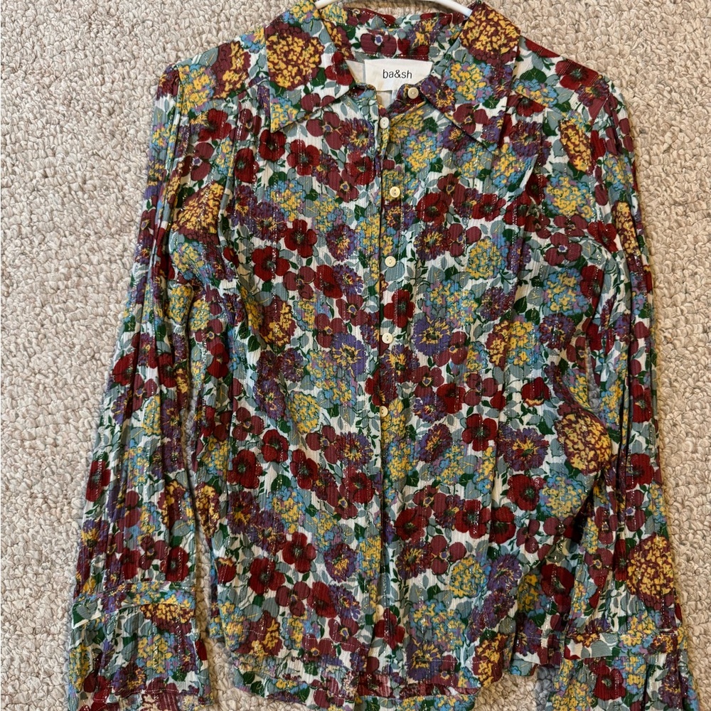 ba&sh Multicolor Floral Button Down Shirt